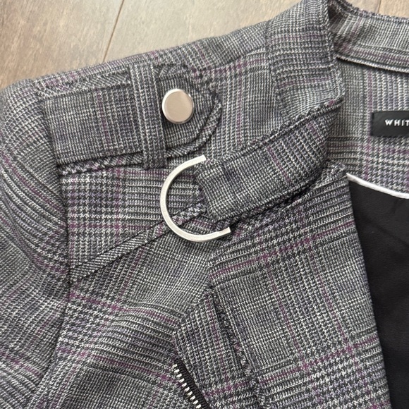 White House Black Market Charcoal Checkered Blazer - Picture 3 of 6